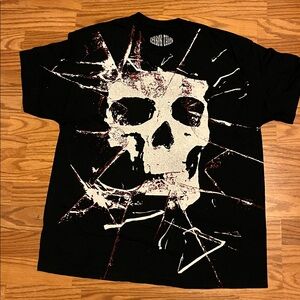 Terror Tales Shattered Skull graphic tshirt mens XL Black Tee NWOT